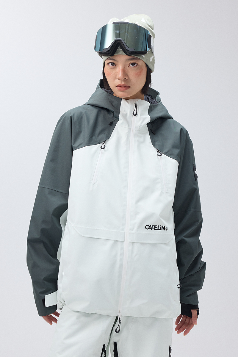 CAPELIN スノーボードウェア ホワイト/ブラック Haku Unisex 3L Insulated Snowboard Jacket