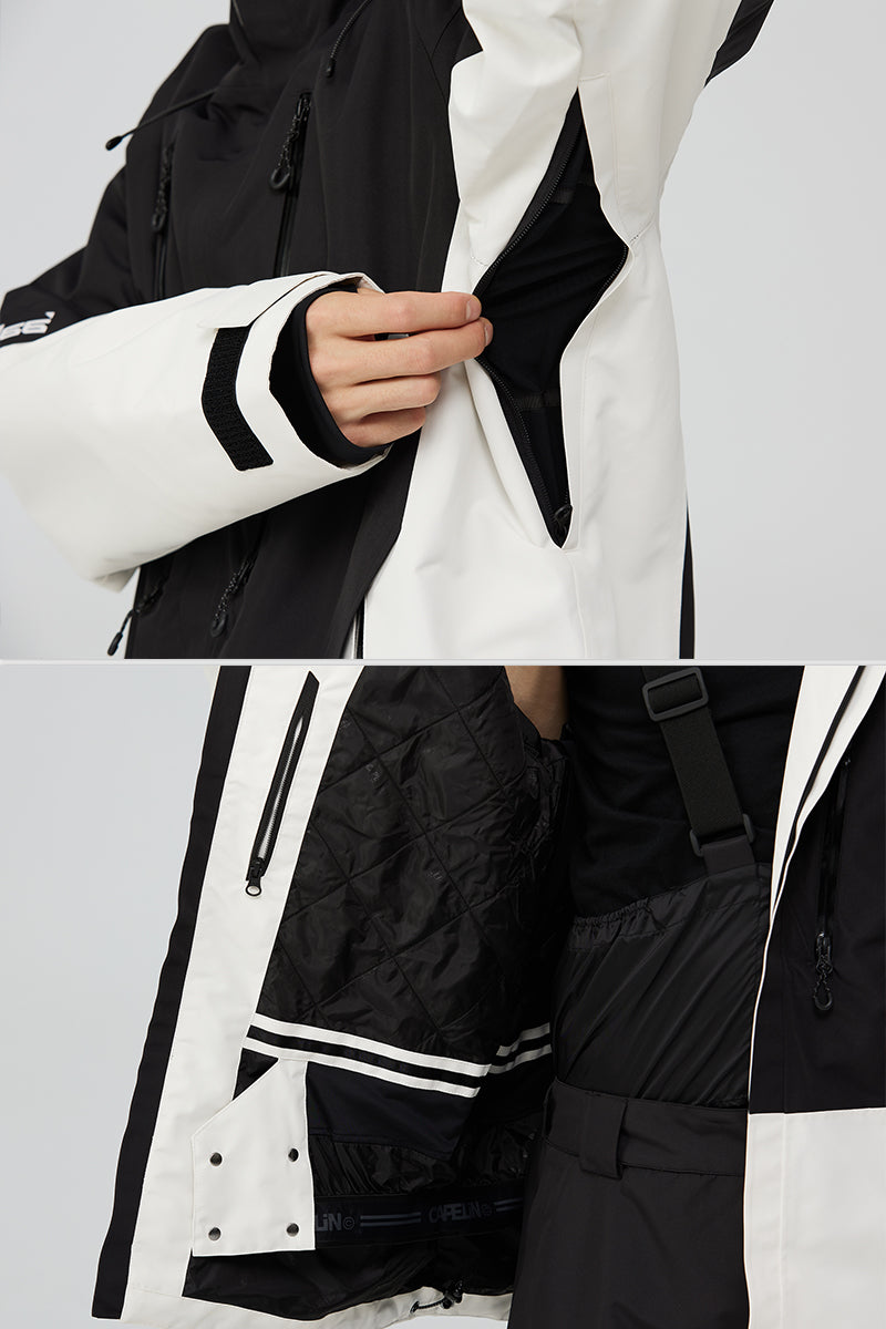 CAPELIN スノーボードウェア ホワイト/ブラック Brick Unisex Snowboarding Jacket | CAPELIN CREW