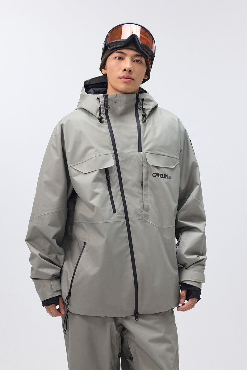 CAPELIN スノーボードウェア ホワイト/ブラック Mens Womens Waterproof Snowboarding Jackets, Gear, Pullover