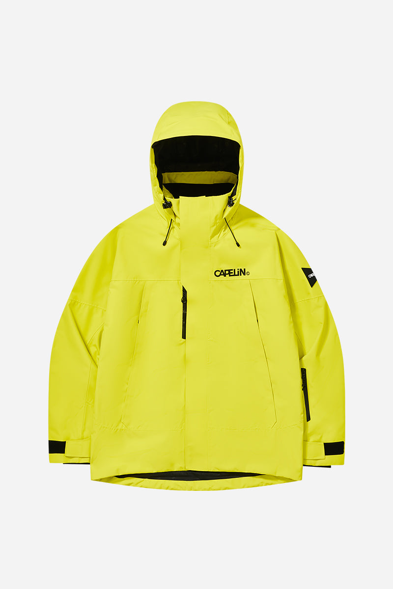 ジャケット・アウター lemon Volcom Nimbus Full Zip Yellow Green Abstract Snow Jacket Men's